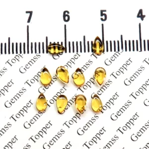 100% Natural Citrine 3x5 mm, 4x6 mm, 5x7 mm, 5x8 mm, 6x8 mm, 6x9 mm Pear Cabochon- AAA Quality Citrine Smooth Cabochon