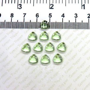 Green Amethyst 3 mm Trillion Cabochon- AAA Quality For Jewelry Making